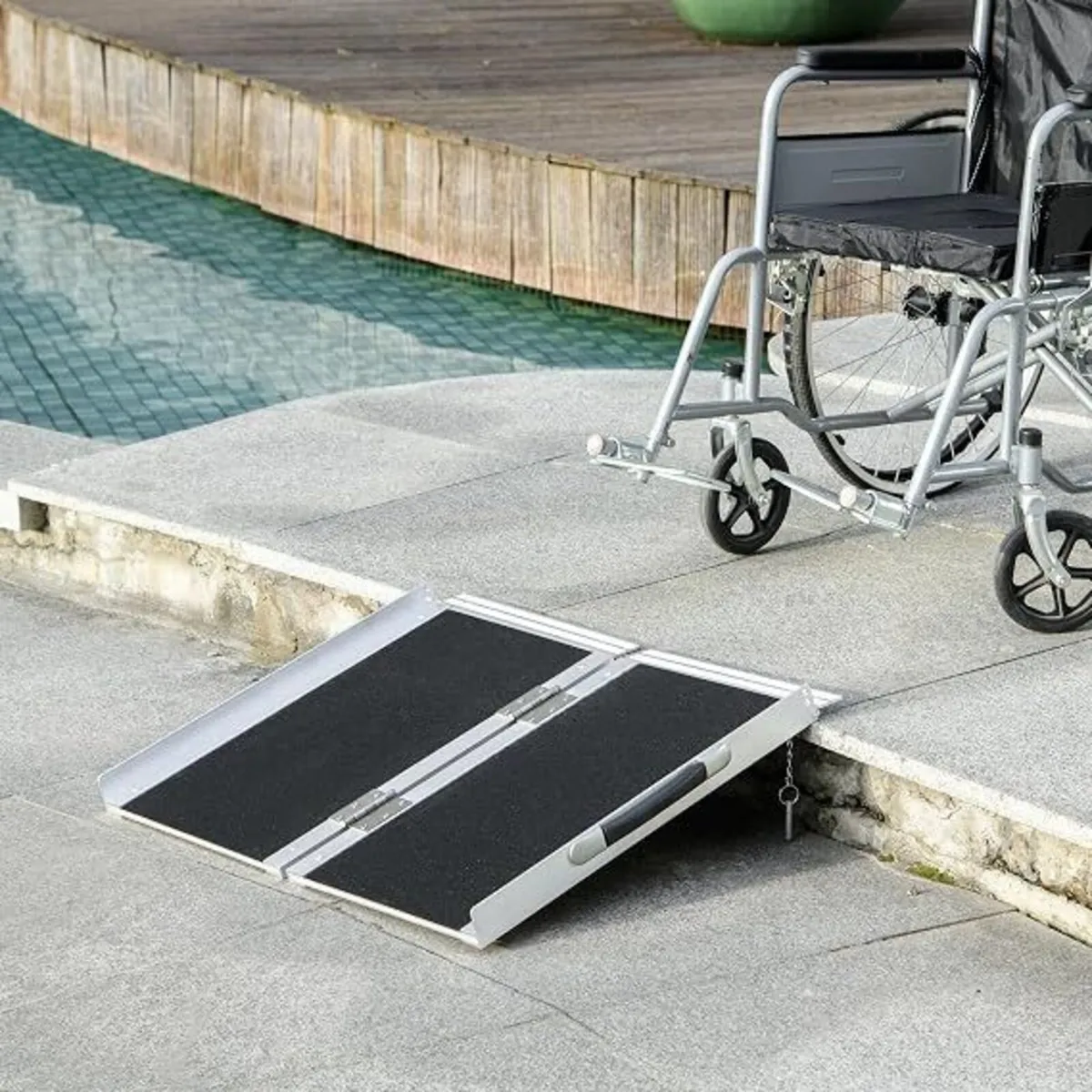 Aluminium Wheelchair Ramp 60 x 73cm Foldable - Image 1