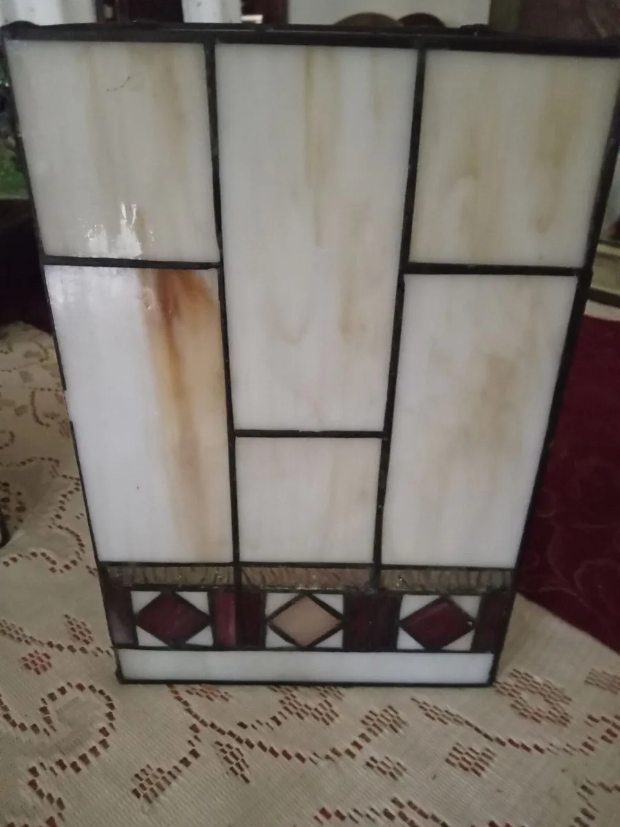 Matching pair leaded glass Light / lamp shades - Image 4