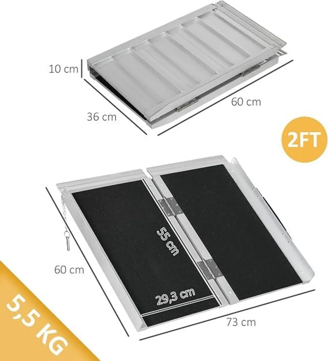Ramp Wheelchair Access 60 x 73cm Aluminium - Image 1