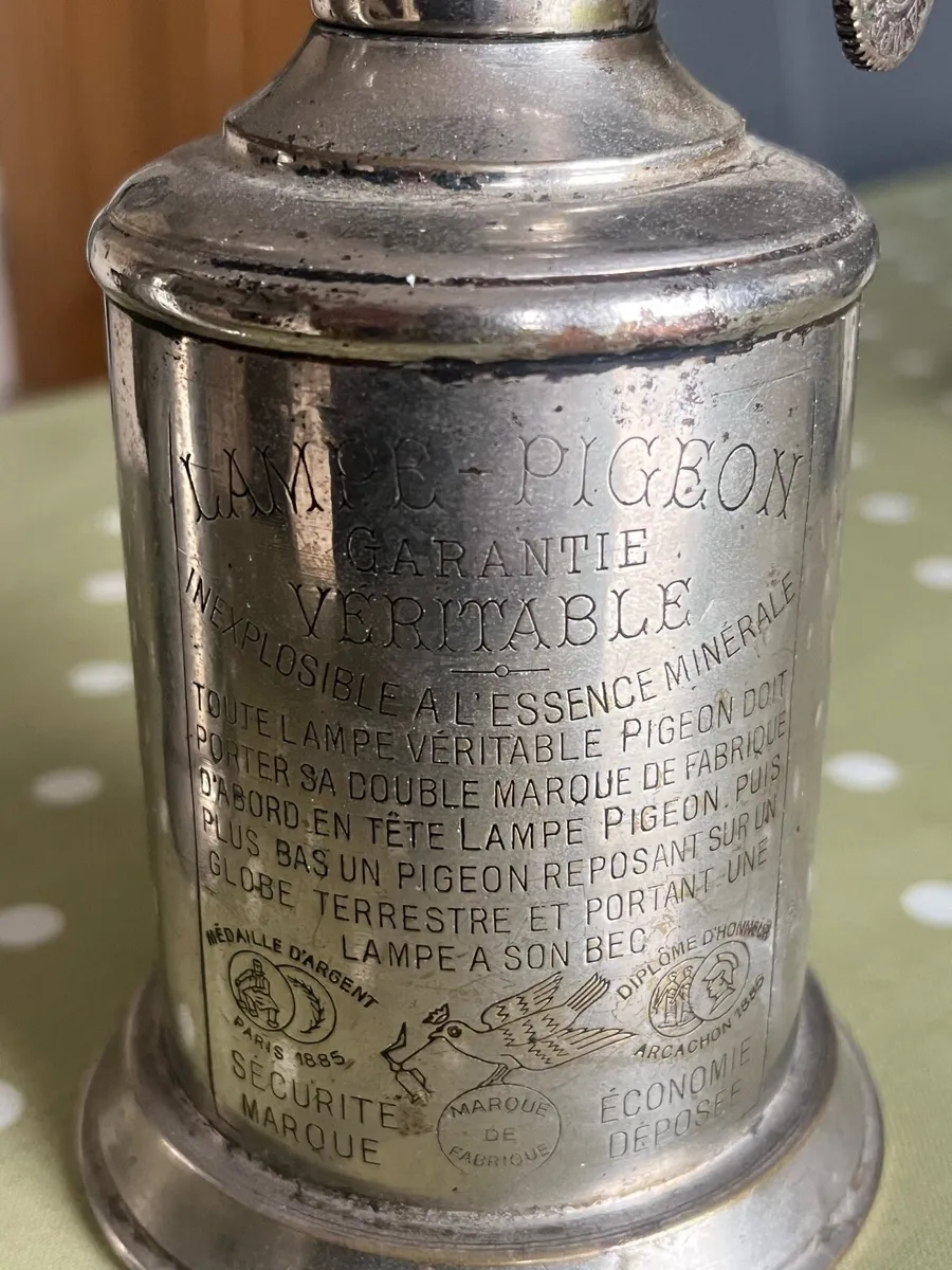 2 Antique French Pigeon Oil Lamps - Image 3
