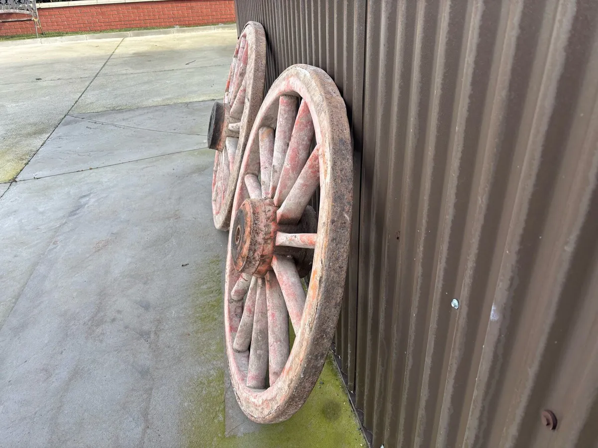Antique cart wheels - Image 2