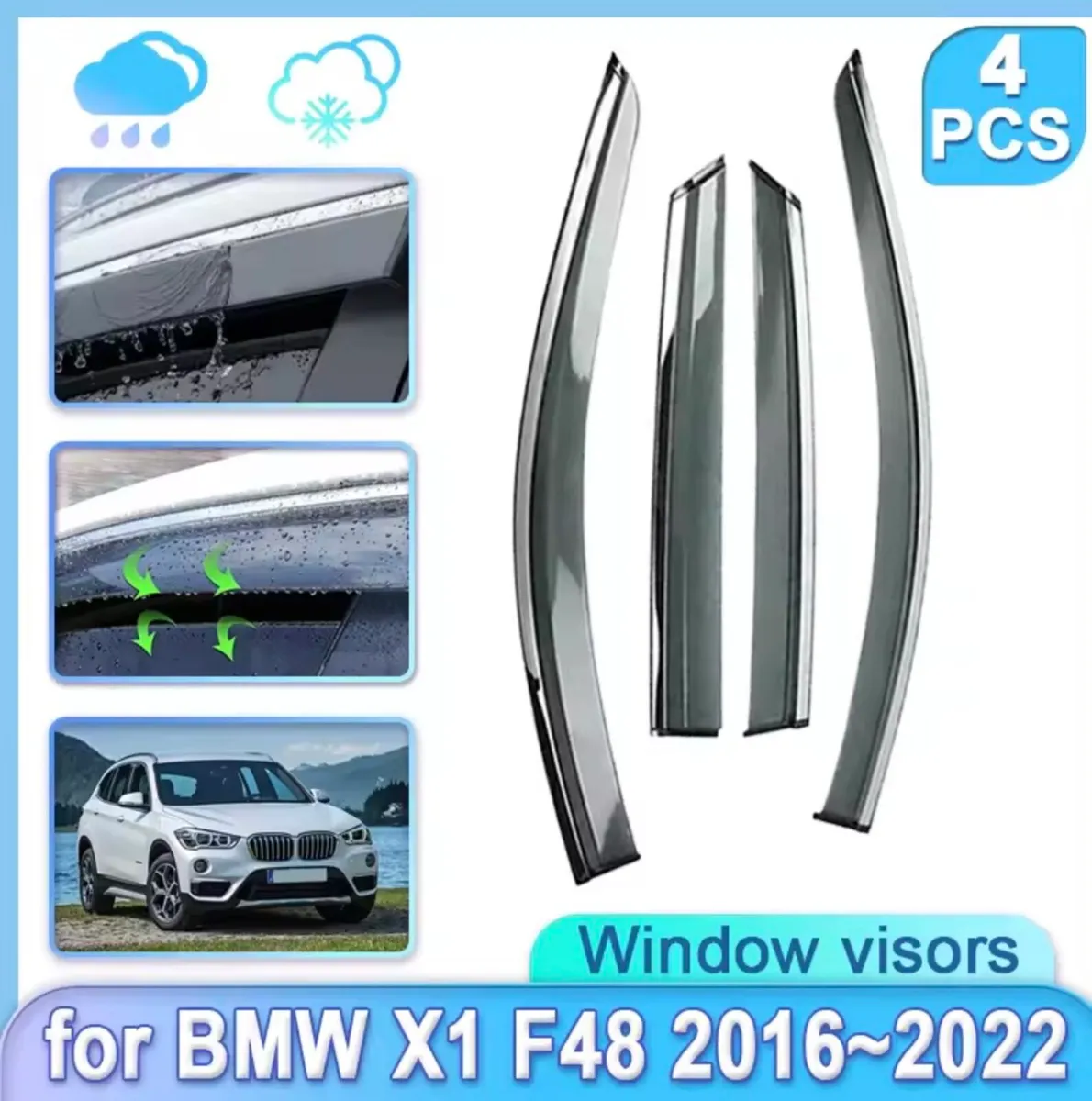 BMW X1 LWB Windows Visors Set - Image 4
