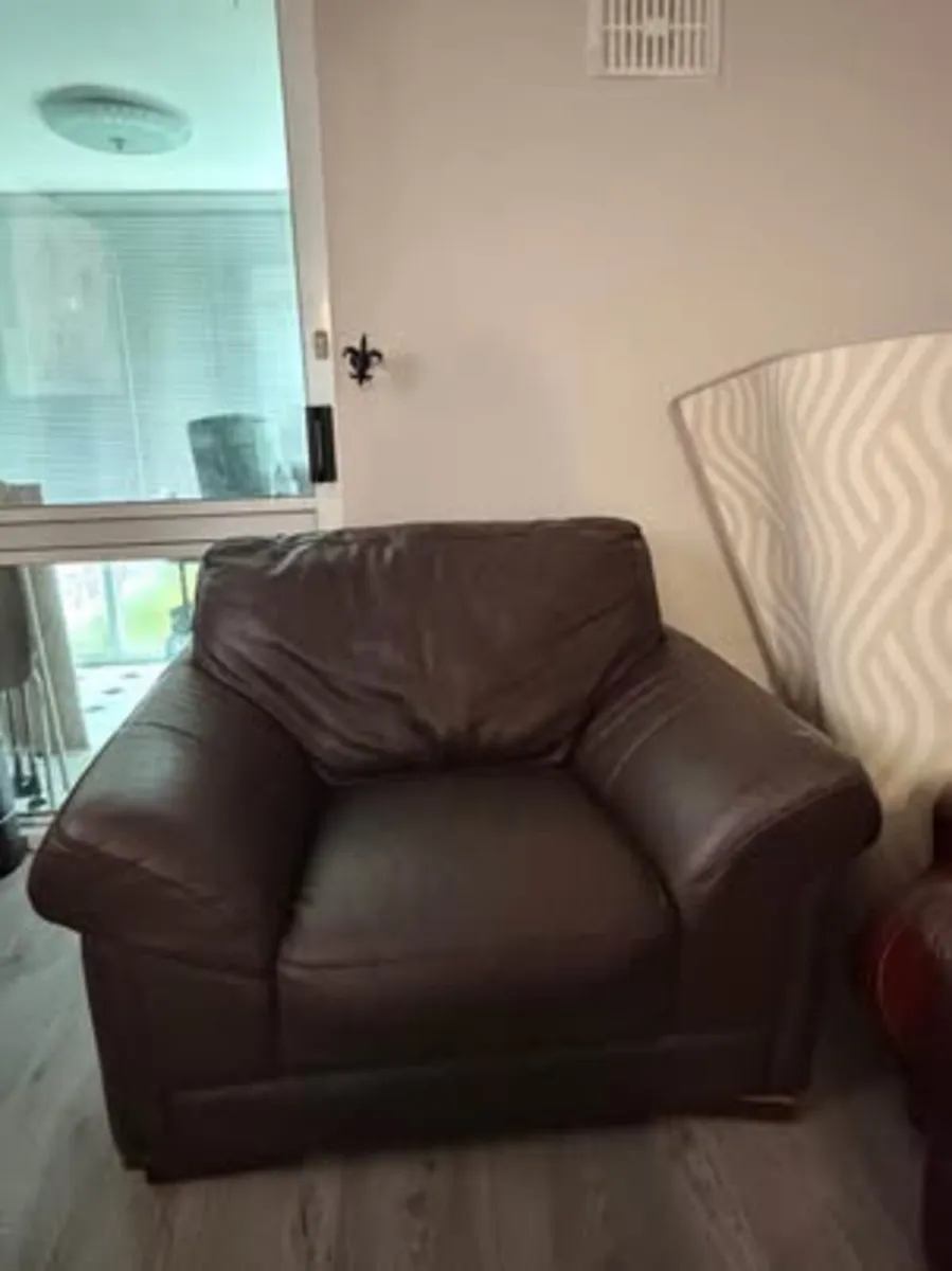 Leather sofa and Armchair - Image 2