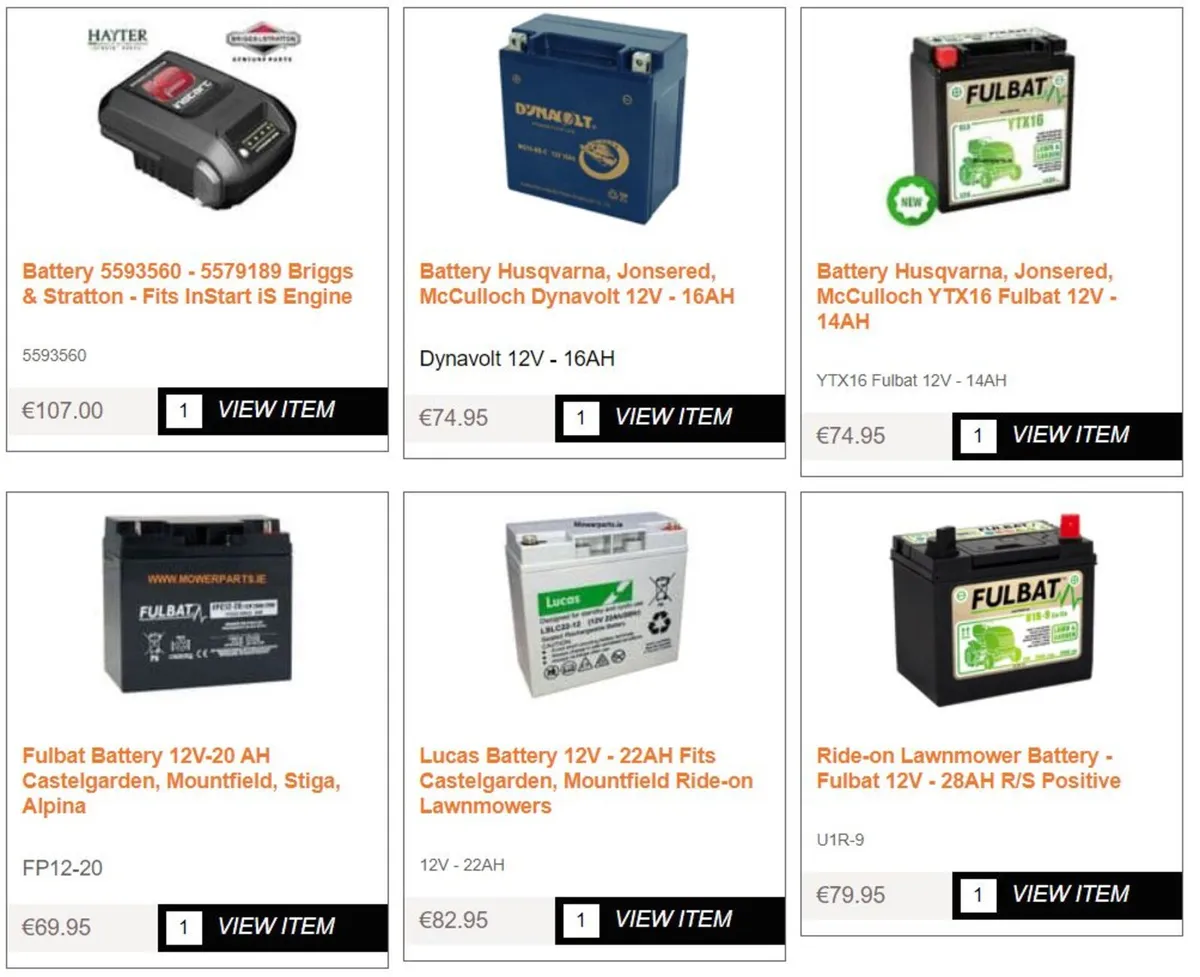 Castelgarden Mountfield Stiga Alpina Batteries - Image 1