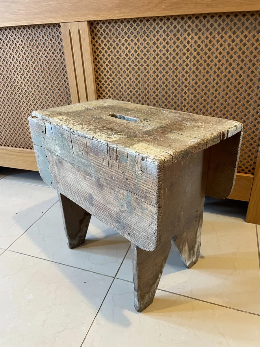 Vintage Kilrane Technical School, Pine stool - Image 1
