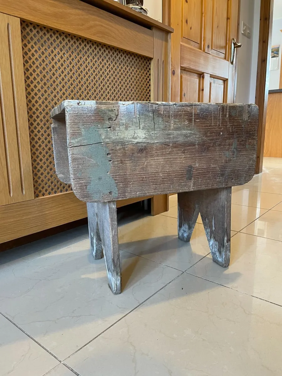 Vintage Kilrane Technical School, Pine stool - Image 3