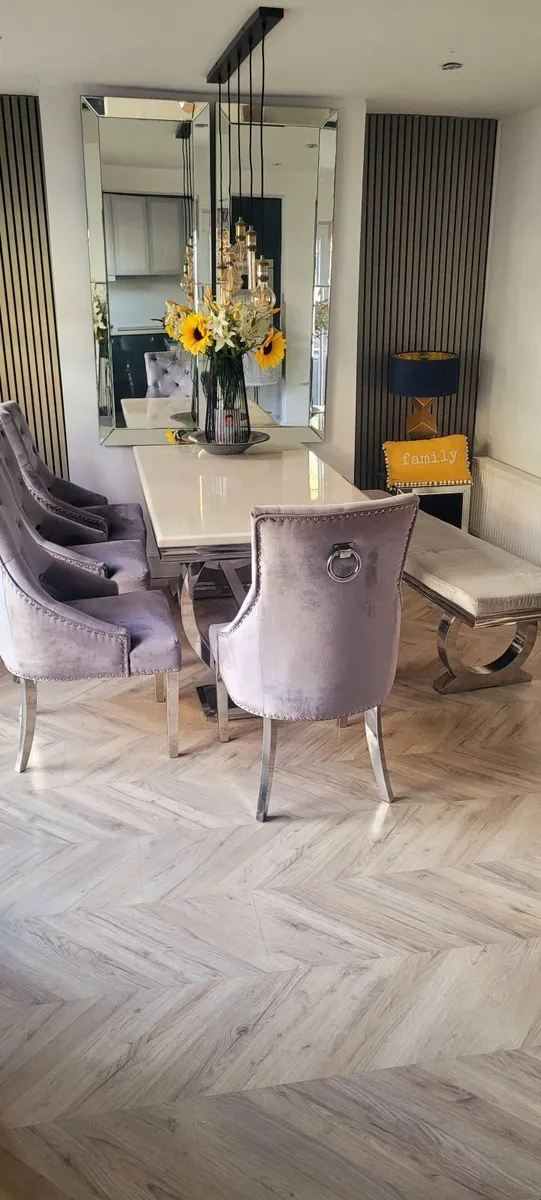 Kitchen table chairs and bench - Image 2