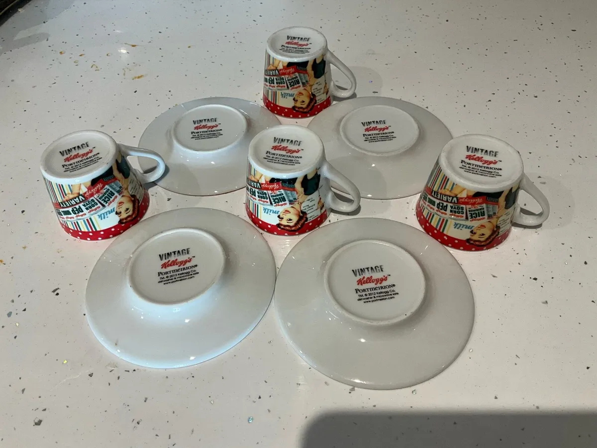 Set of Vintage Kelloggs Cups/Saucers x 4 - Image 3