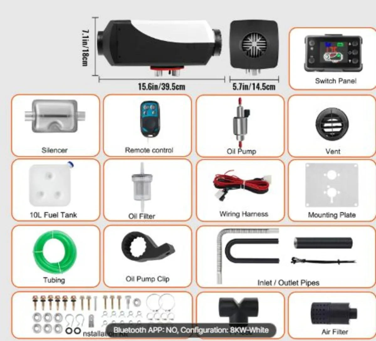 12V Diesel Heater,5-8KW Diesel Air Heater, Diesel - Image 3