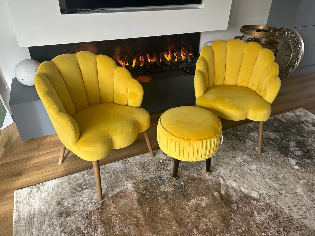Chairs and footstool set - Image 1