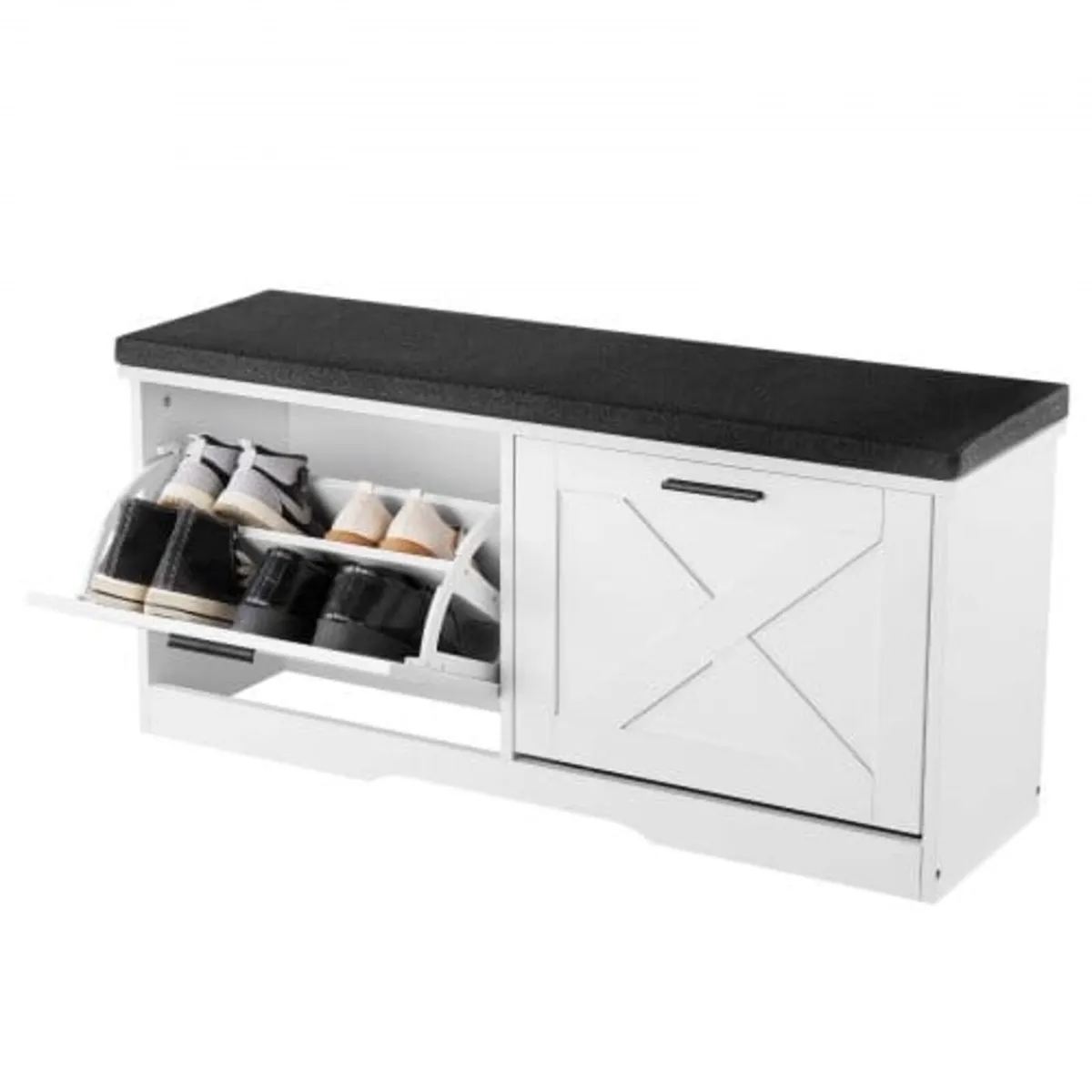 Entryway Shoe Storage Bench 100cm Wide 2-Tier Shoe - Image 1
