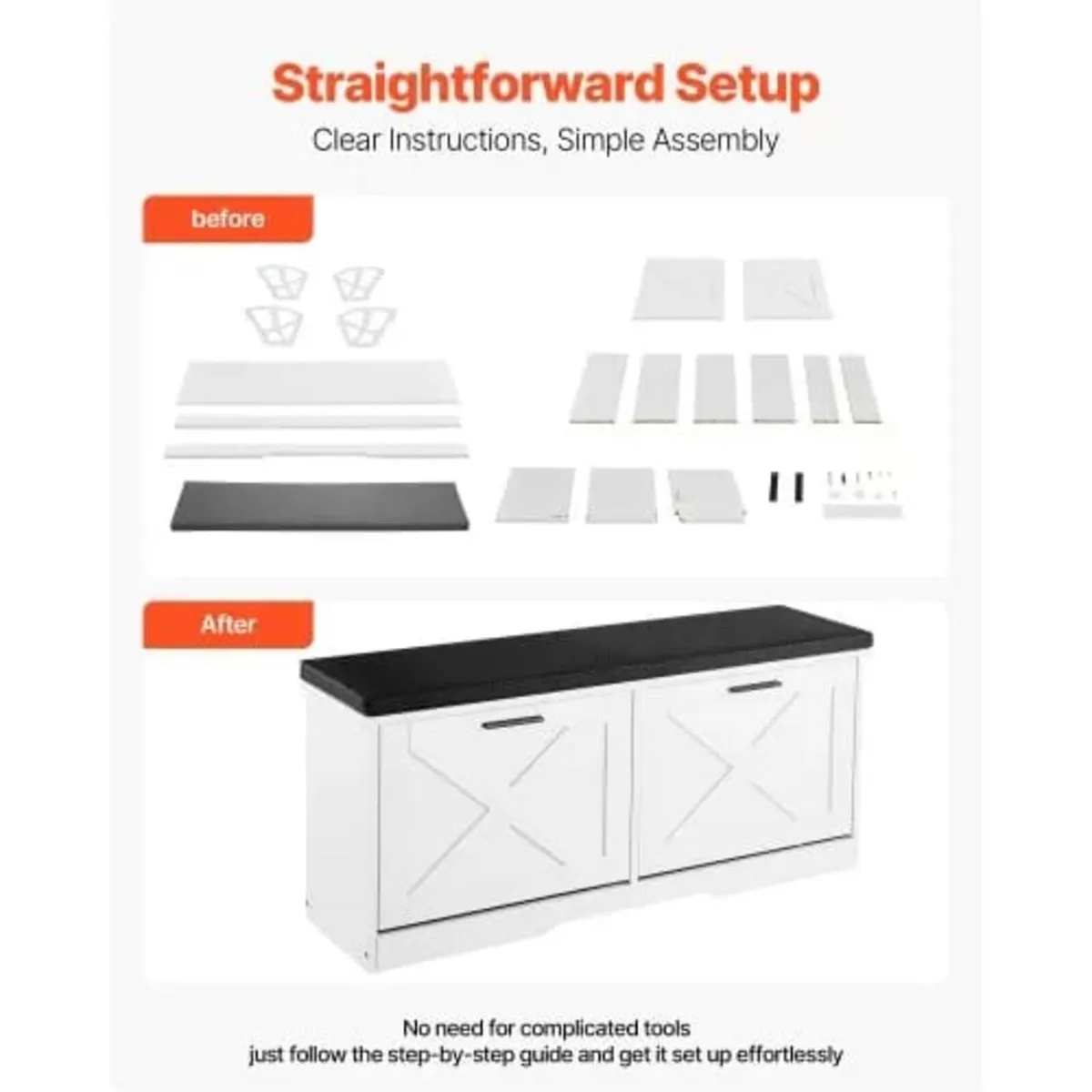 Entryway Shoe Storage Bench 100cm Wide 2-Tier Shoe - Image 4