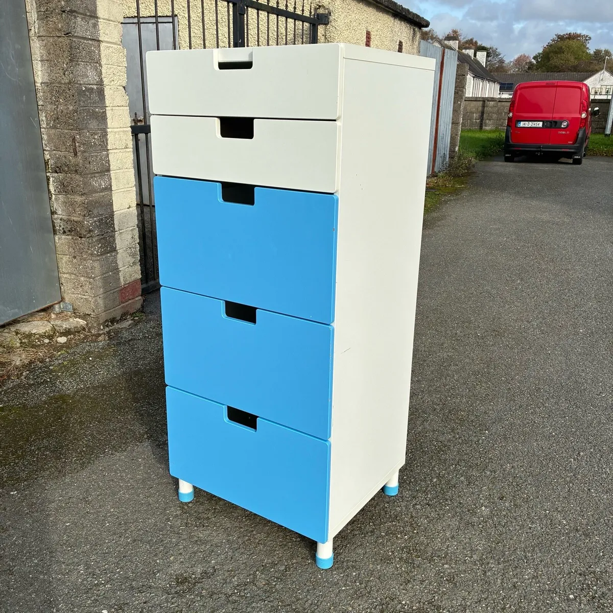 Tall blue & White Chest of Drawers - Image 2