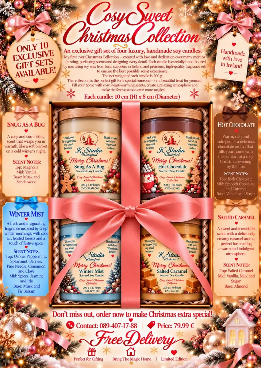 Exclusive Gift Set of 4 luxury handmade soy candle - Image 1