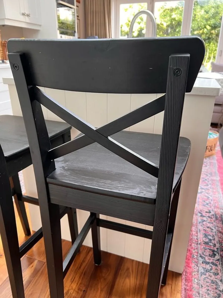 Bar Stools x 2  (IKEA) with back - Image 2