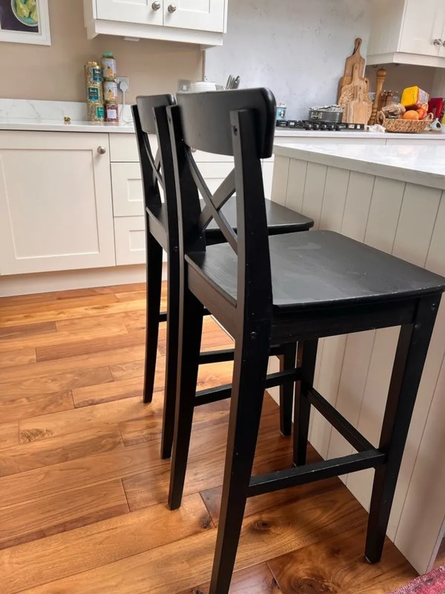 Bar Stools x 2  (IKEA) with back - Image 1