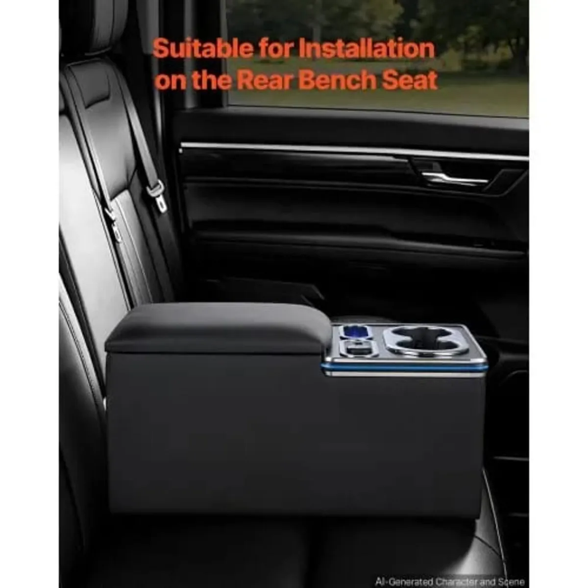 Universal Rear Bench Seat Center Console with 7-Co - Image 2