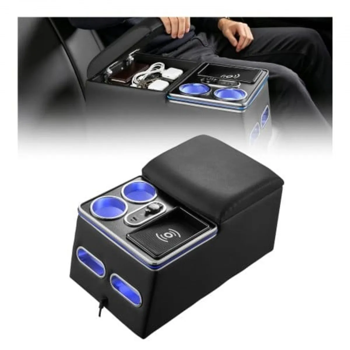Universal Rear Bench Seat Center Console with 7-Co - Image 1