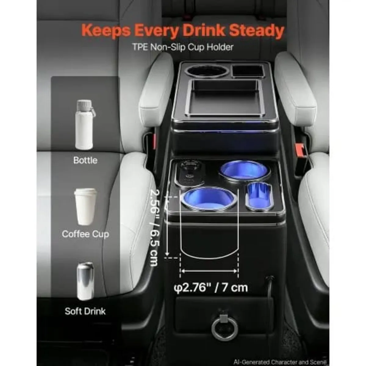 Center Console Storage Box Between Seat with 7-Col - Image 2