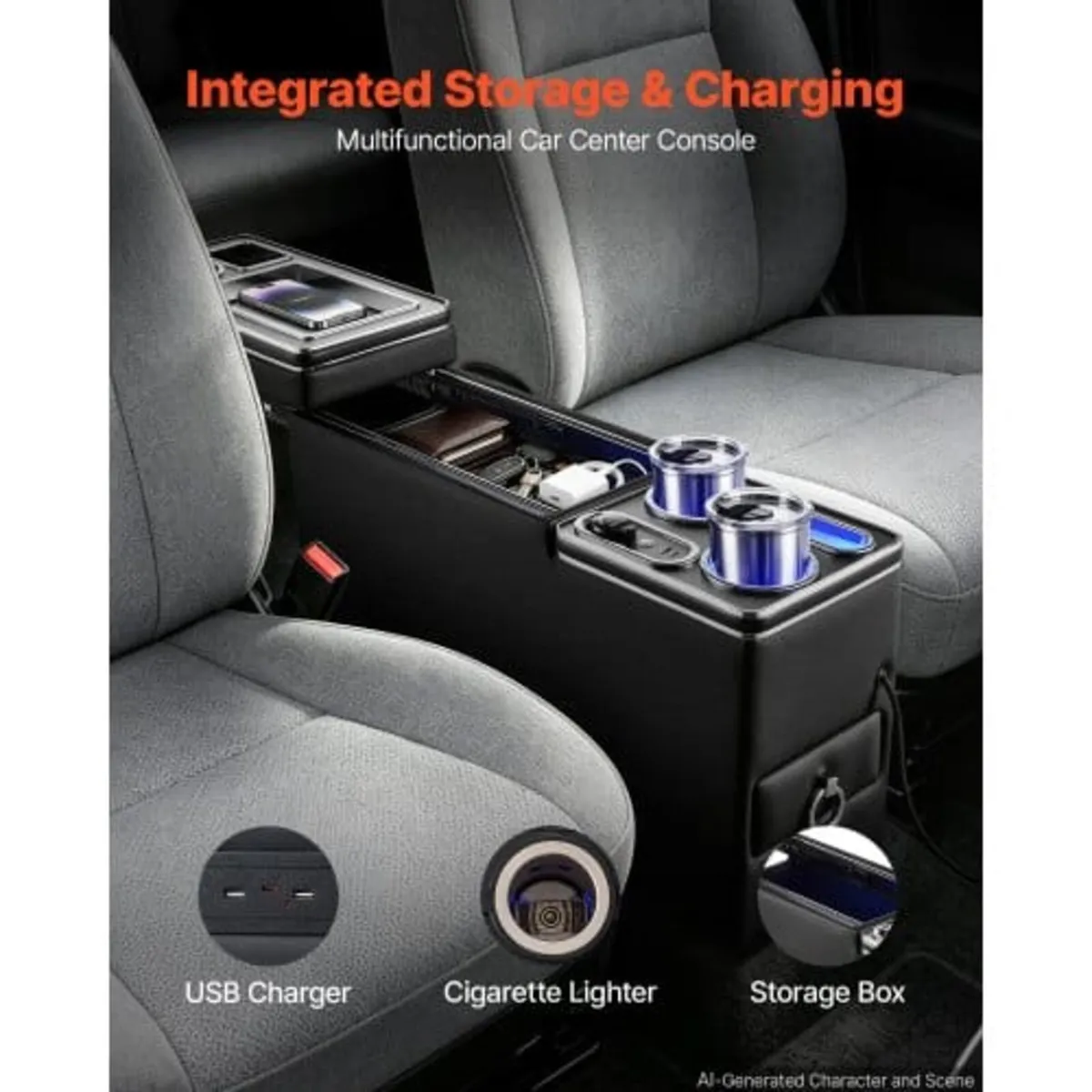 Center Console Storage Box Between Seat with 7-Col - Image 3