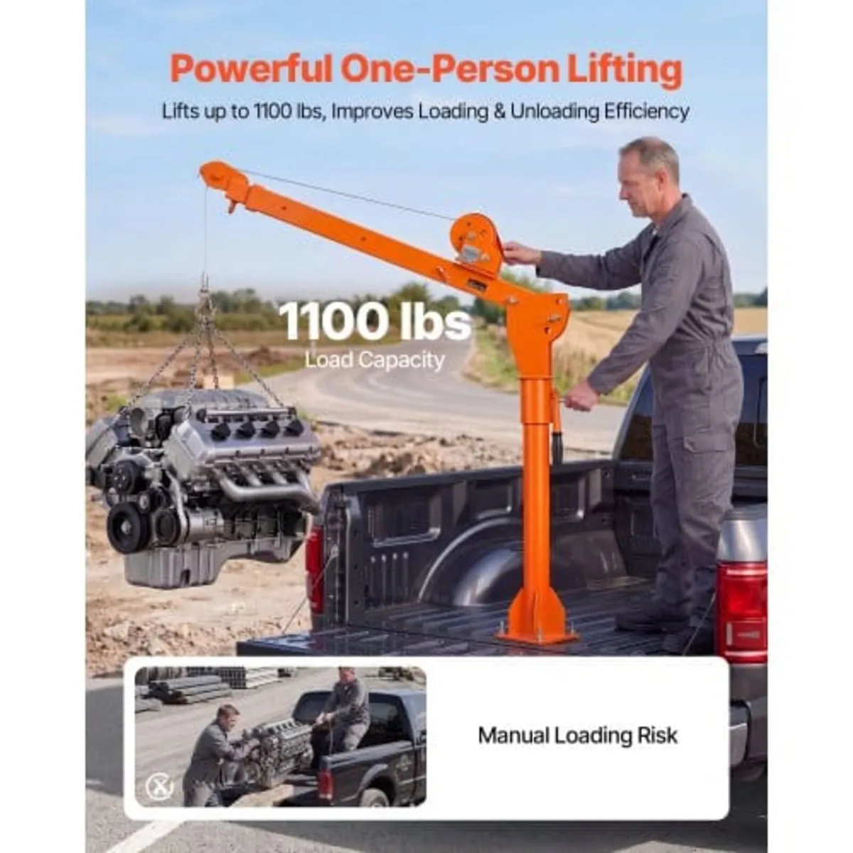 Truck Crane, 499 kg Manual Pickup Truck Crane with - Image 2