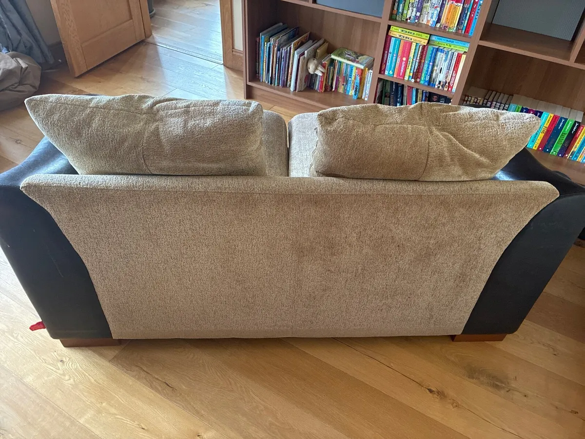 2-seater leather/fabric sofa - Image 2