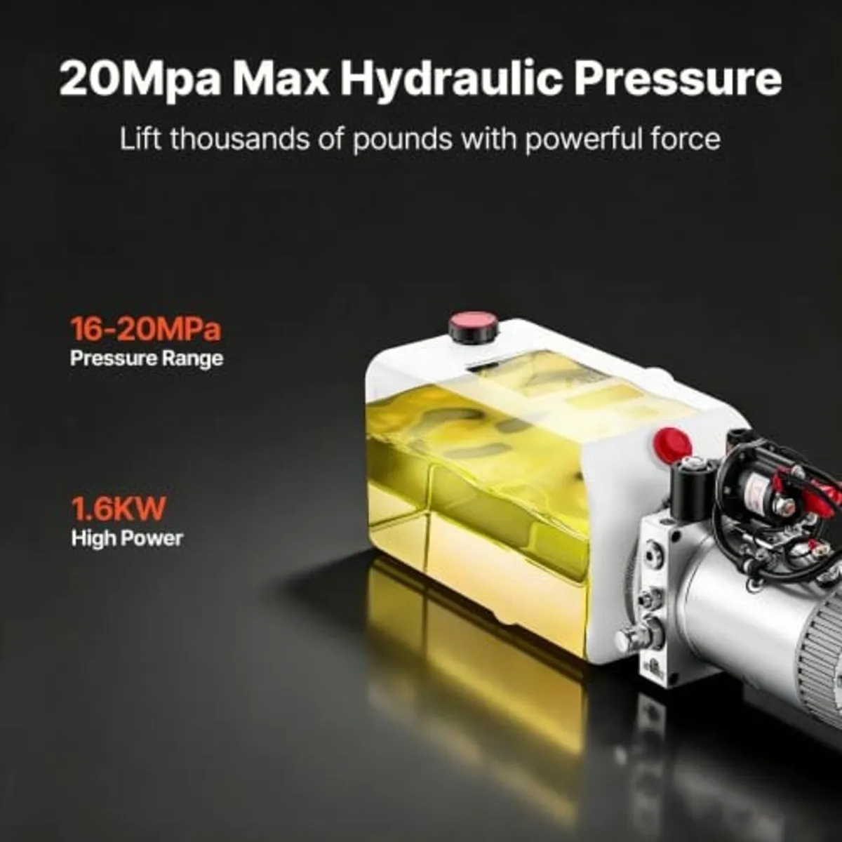 7L Hydraulic Pump, Single Acting Dump Trailer Pump - Image 2