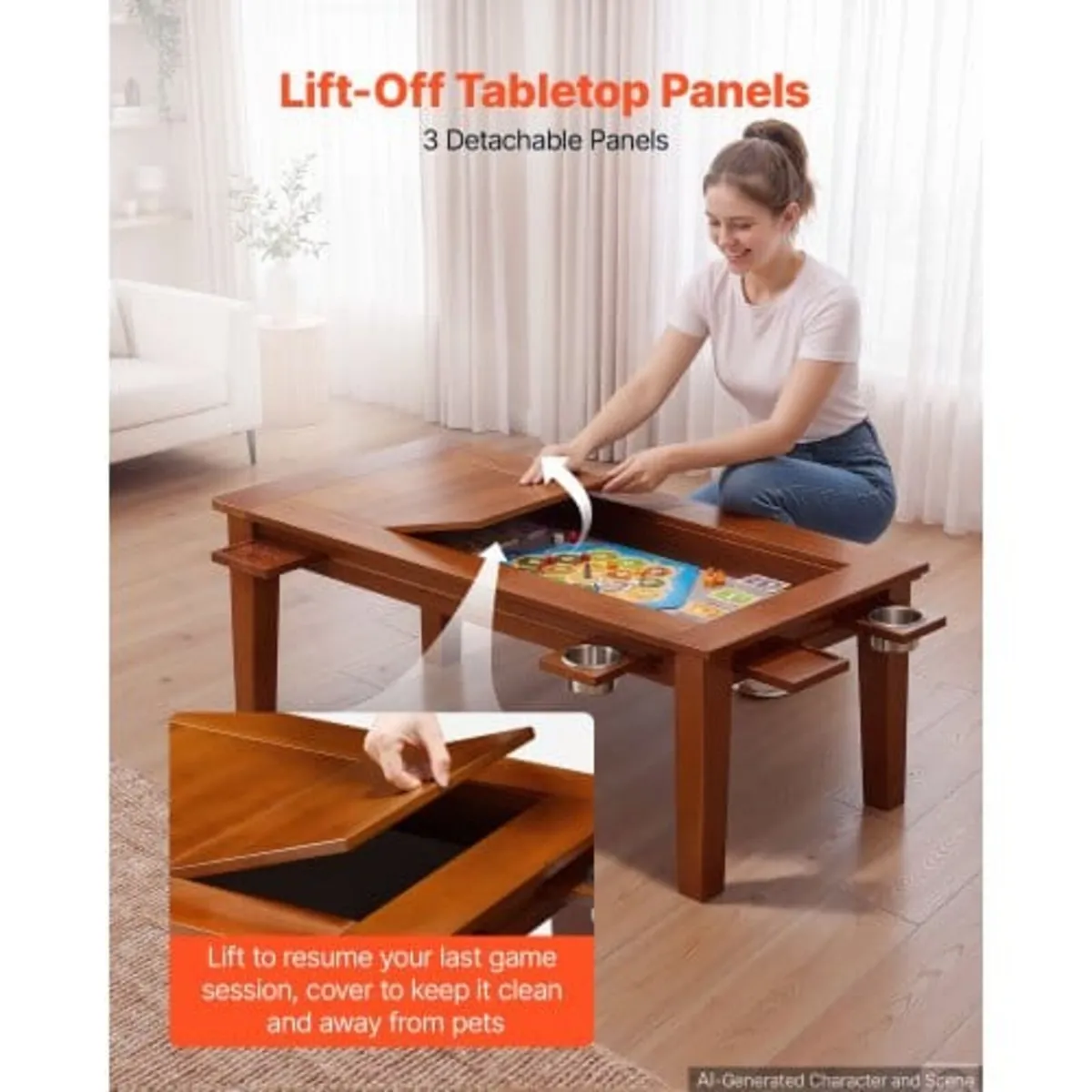 Board Game Table 2-in-1 Gaming and Dining Table 1. - Image 2