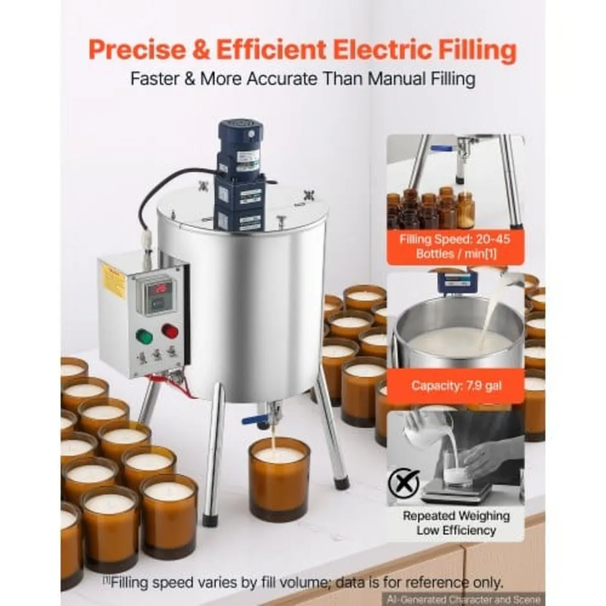 Liquid Filling Machine, 30 L Hopper, Heating & Mix - Image 2