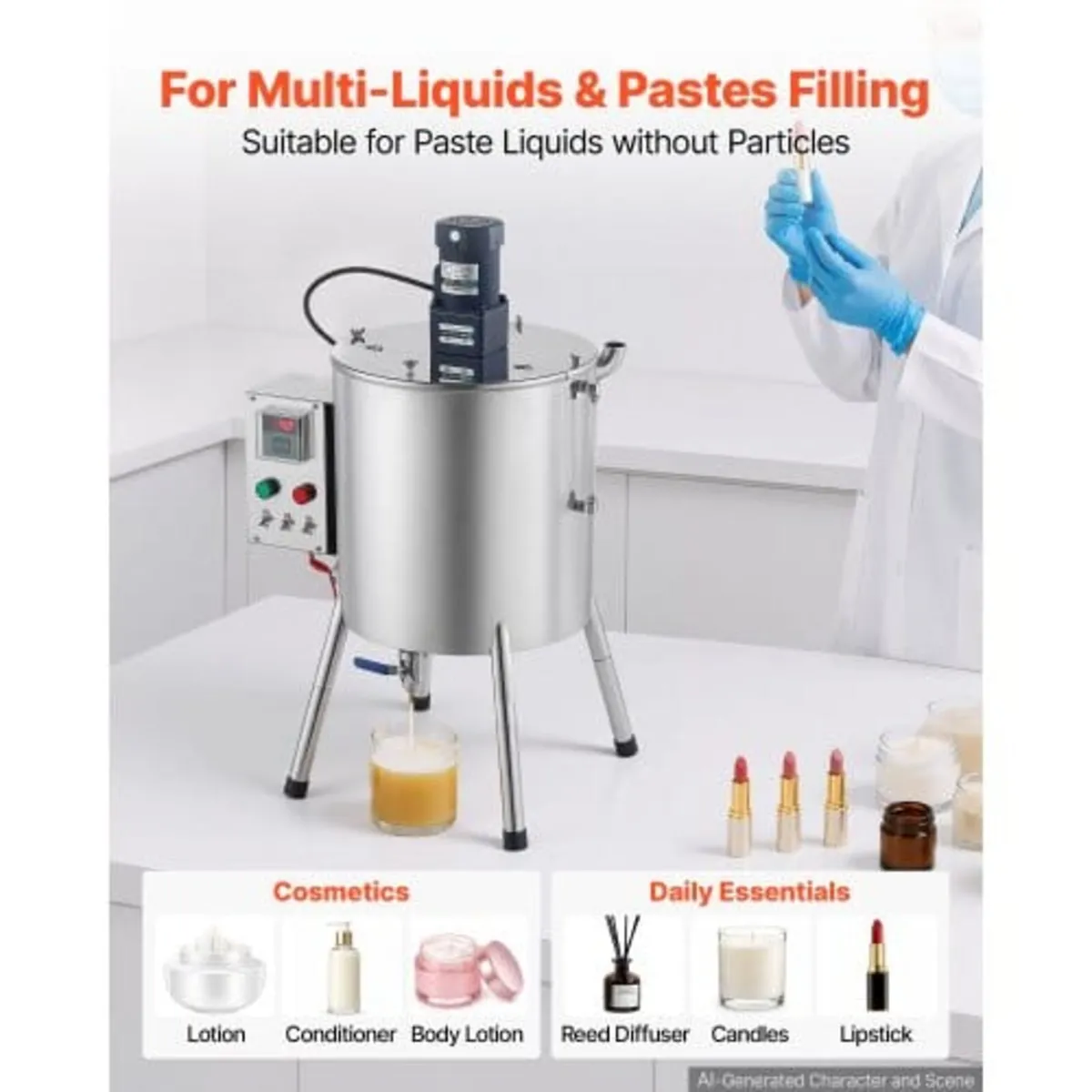Liquid Filling Machine, 30 L Hopper, Heating & Mix - Image 3