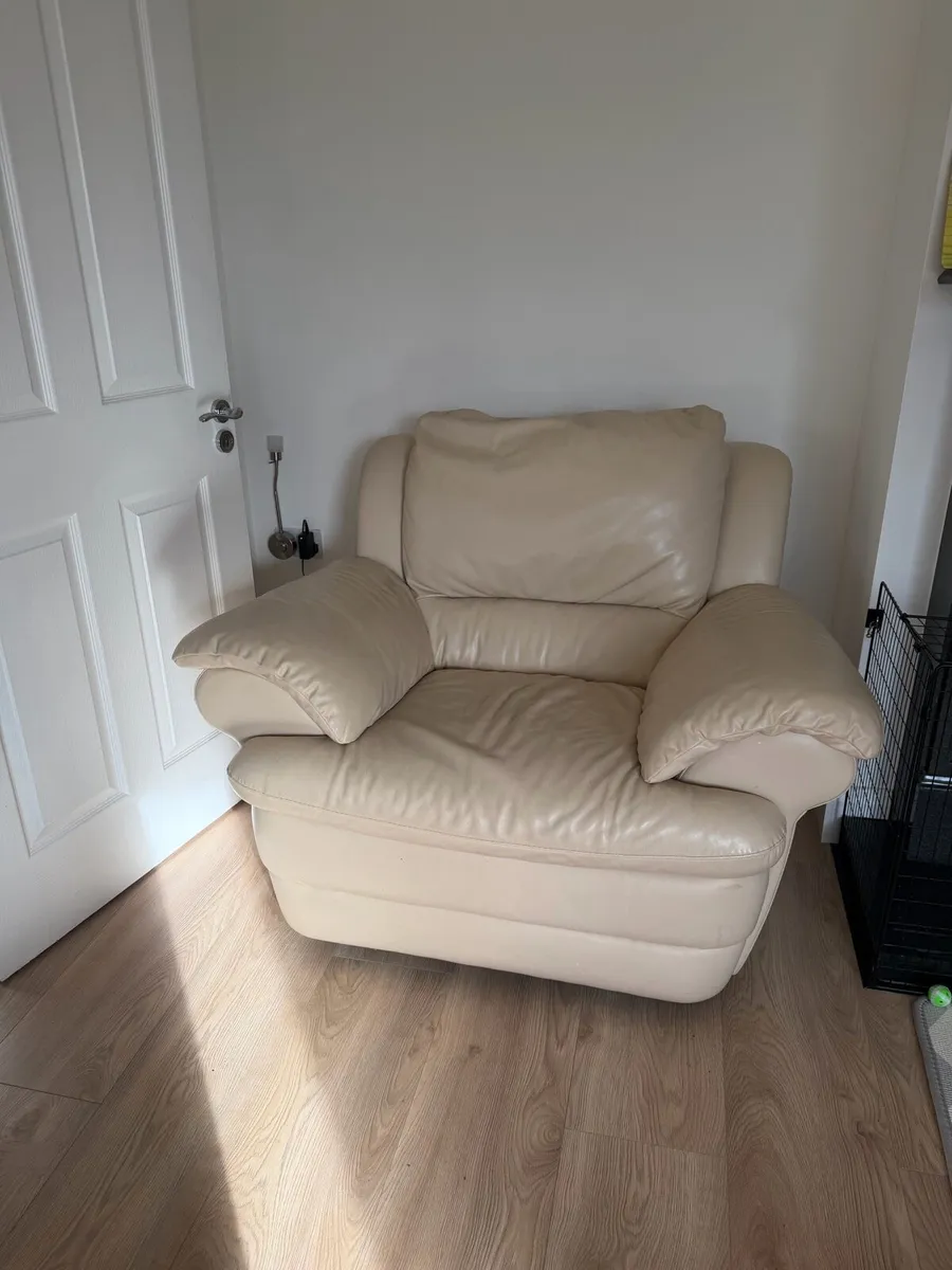 Free to take away 2 x cream leather armchairs