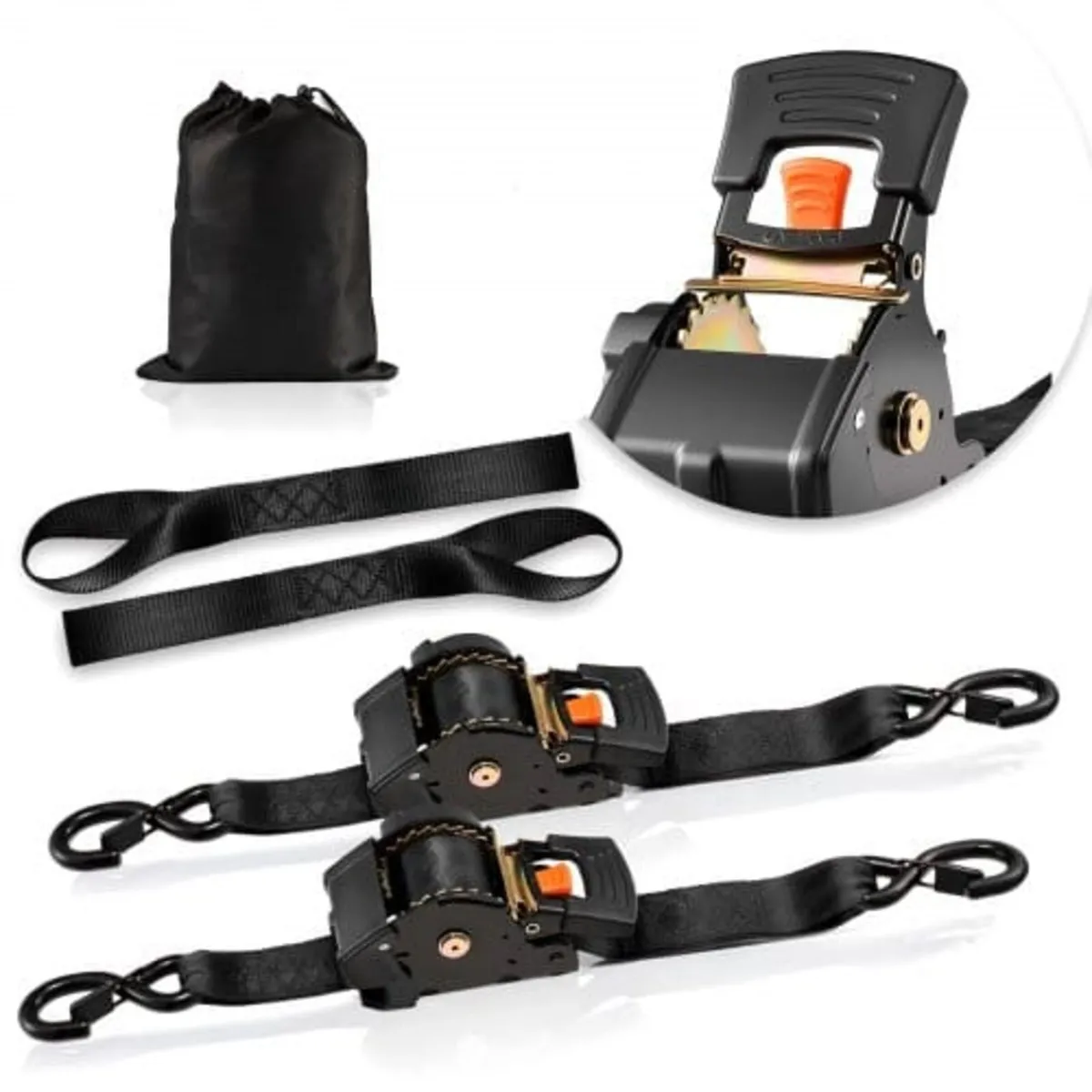 Retractable Ratchet Straps, 50.8 mm x 3 m, Tie Dow - Image 2
