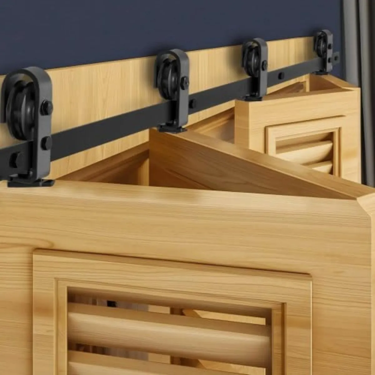 Bi-Folding Sliding Barn Door Hardware Track Kit, 7 - Image 1