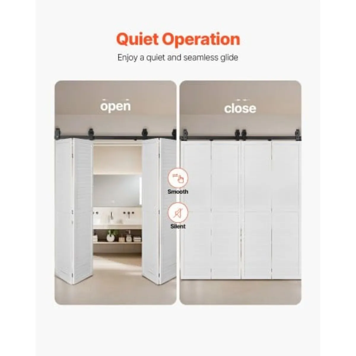 Bi-Folding Sliding Barn Door Hardware Track Kit, 7 - Image 3
