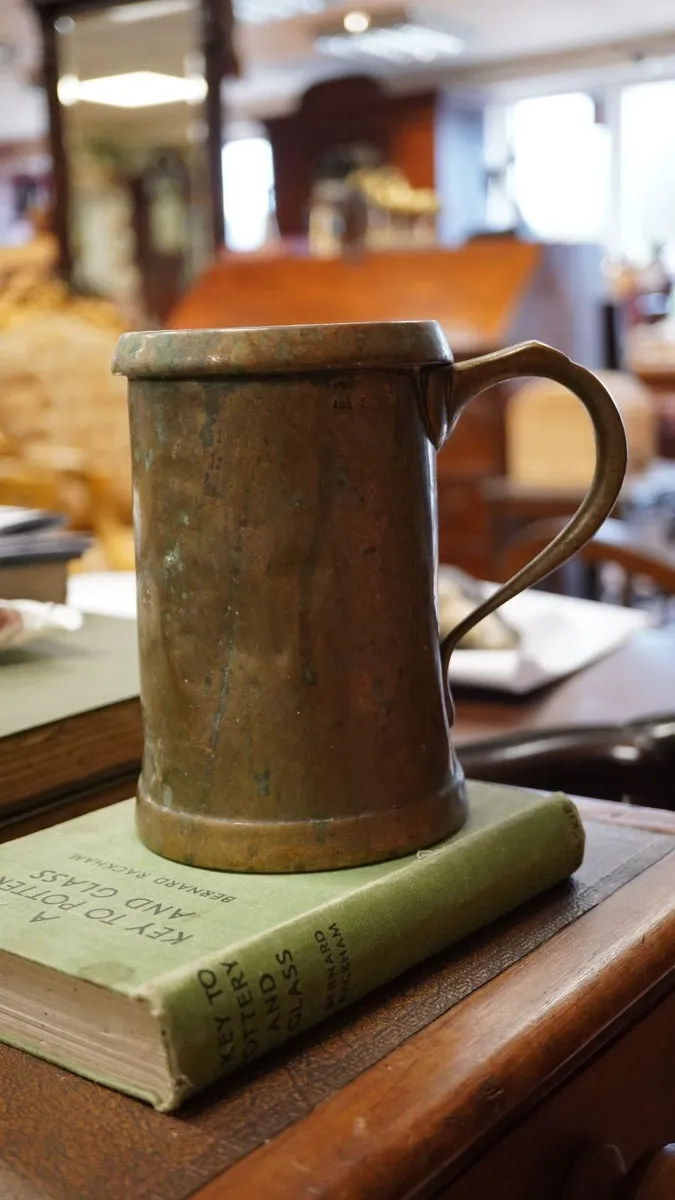 Victorian Brass / Bell Metal Quart Measure Tankard - Image 1