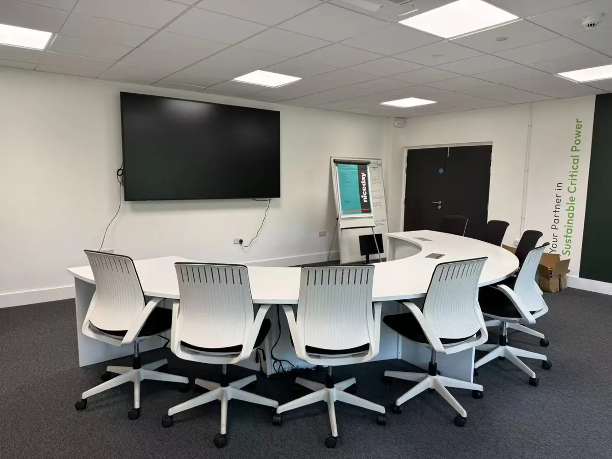 Semi-Circular Meeting Table with Integrated Power - Image 1