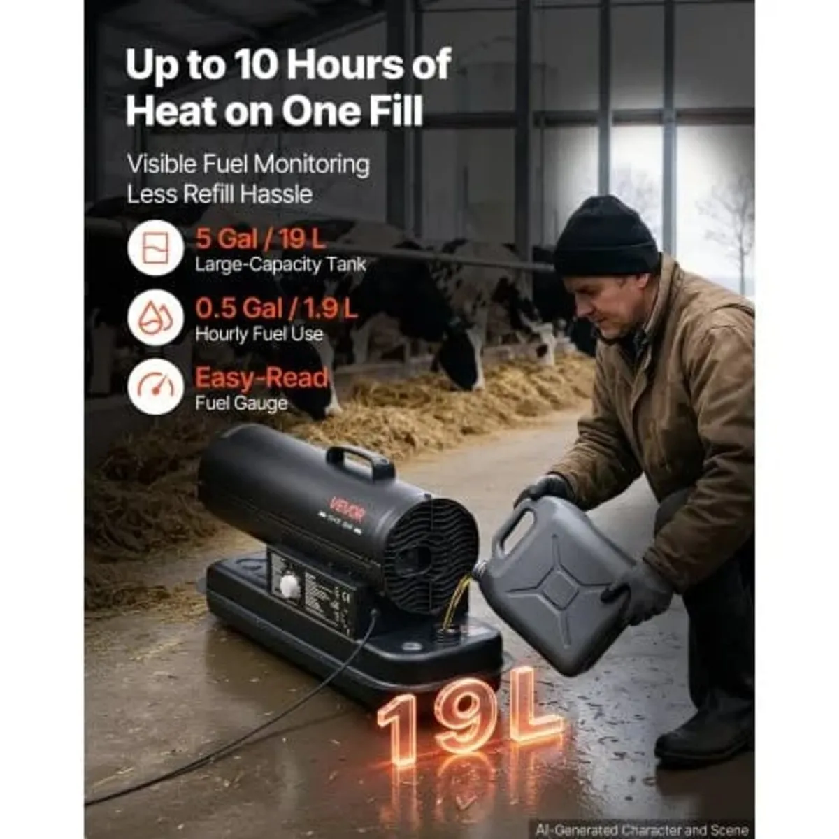Forced Air Kerosene Heater, 20 kW Output Diesel To - Image 4