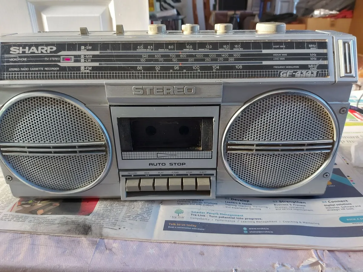 Vintage SHARP Stereo Radio Cassette Player, - Image 1