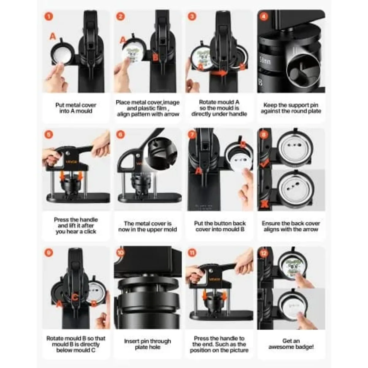 Button Maker Machine 1"/1.25"/2.25"(25/32/58 mm) P - Image 4