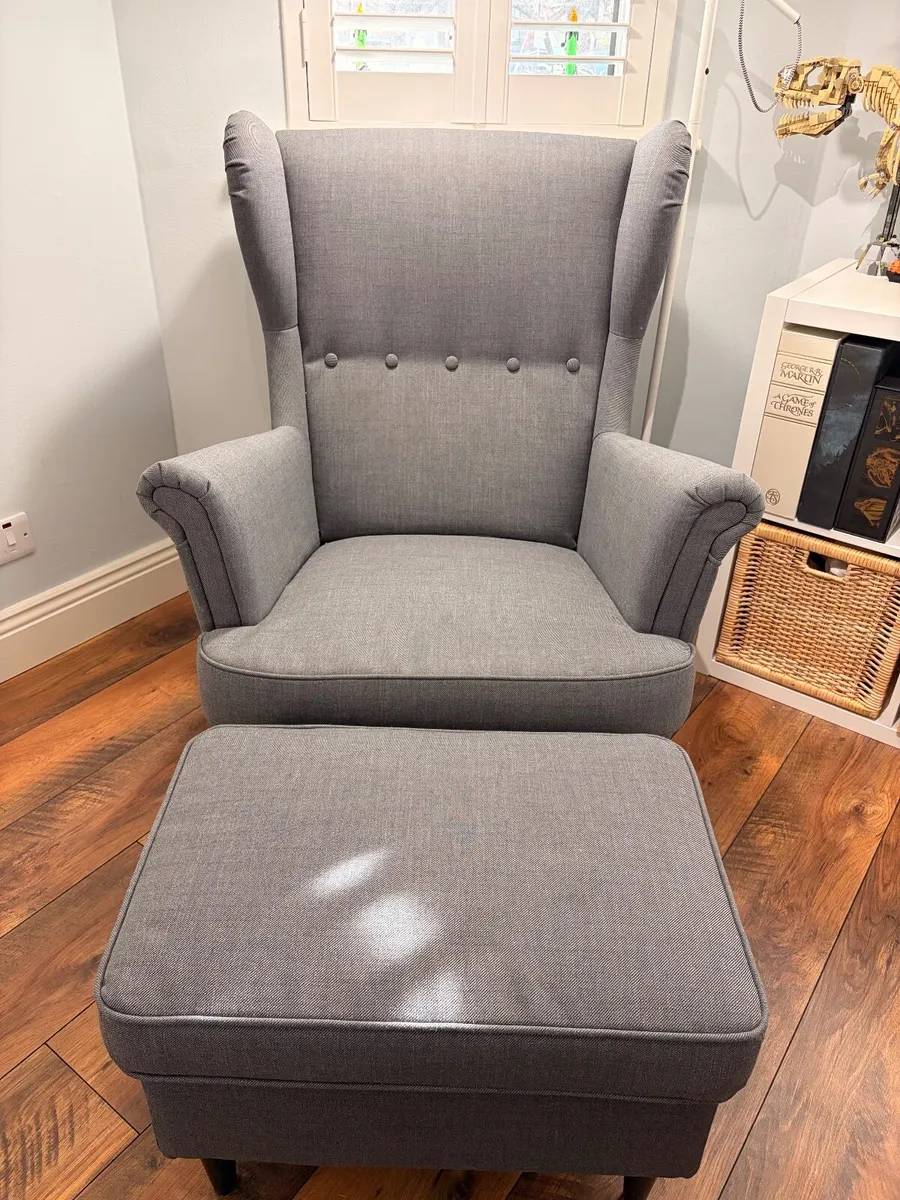 IKEA Strandmon Armchair with Footrest
