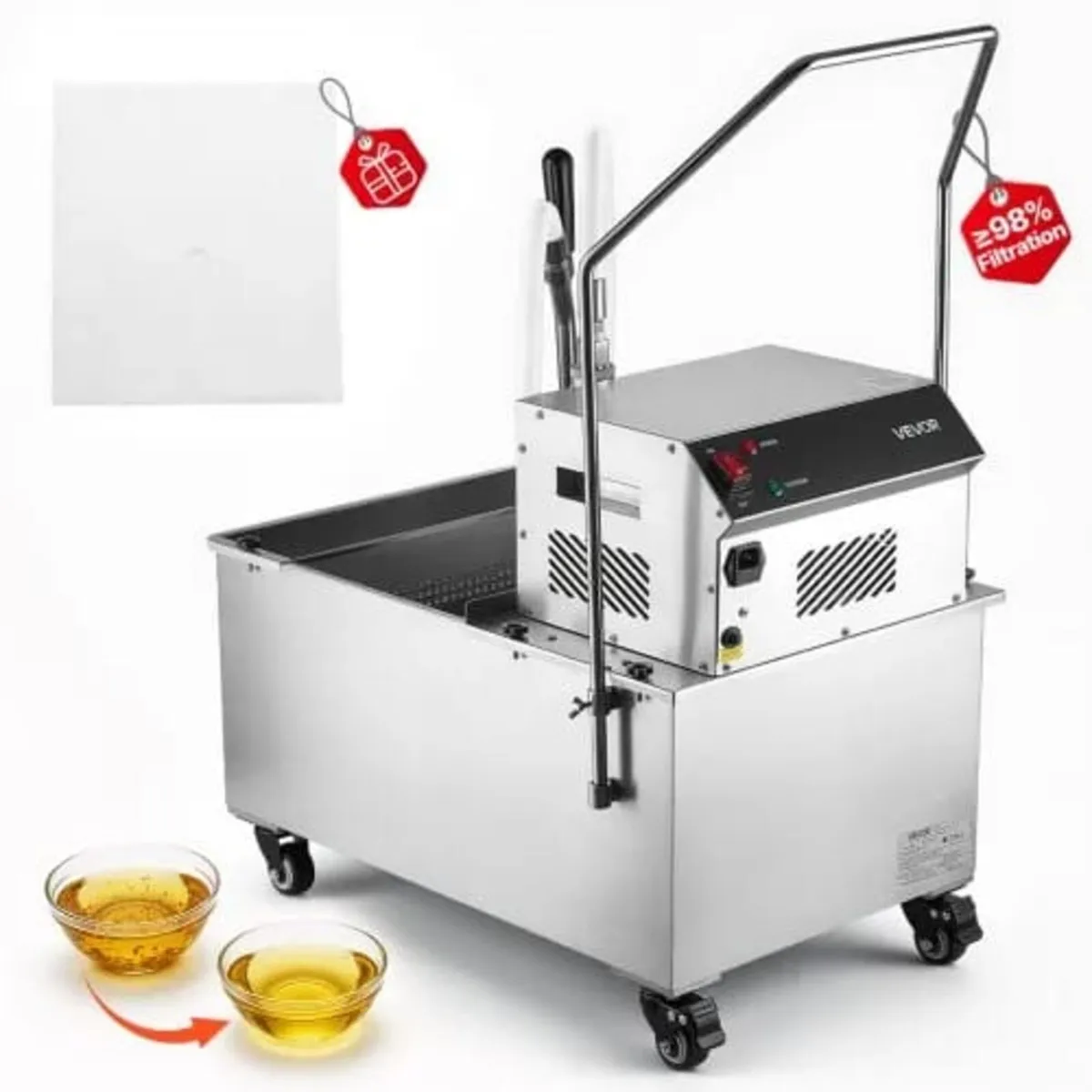 Commercial Mobile Fryer Filter Machine, 55L /14.5G - Image 1