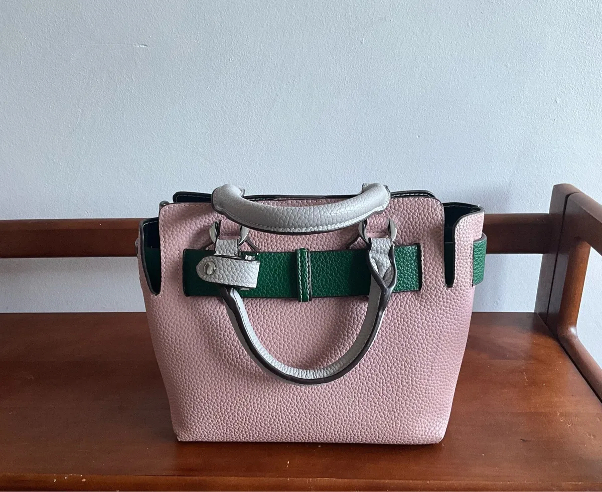 Small Pink & Green Handbag - Image 2