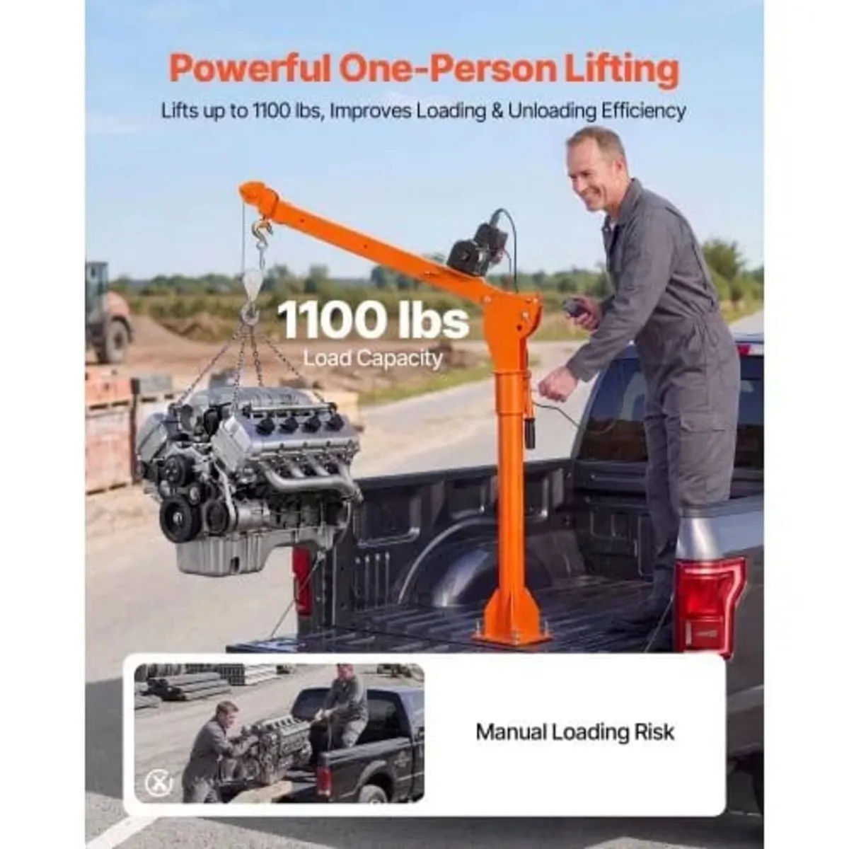 Electric Truck Crane, 499 kg Pickup Truck Crane wi - Image 4