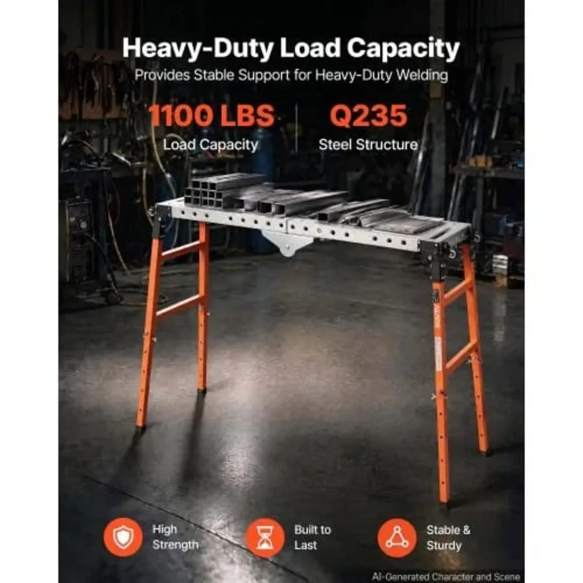 2-in-1 Folding Welding Table 1397 x 355.6mm Work B - Image 2