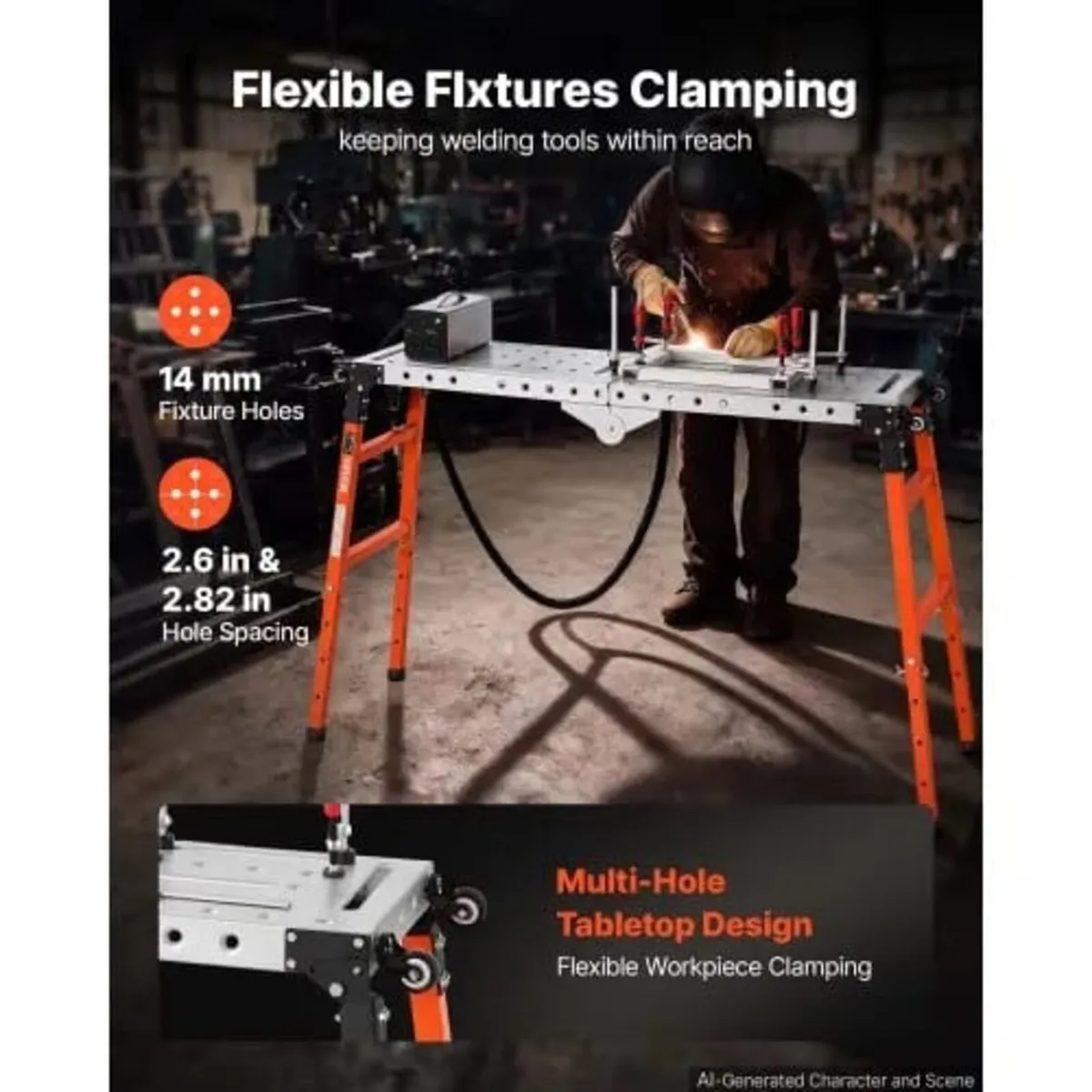 2-in-1 Folding Welding Table 1397 x 355.6mm Work B - Image 4