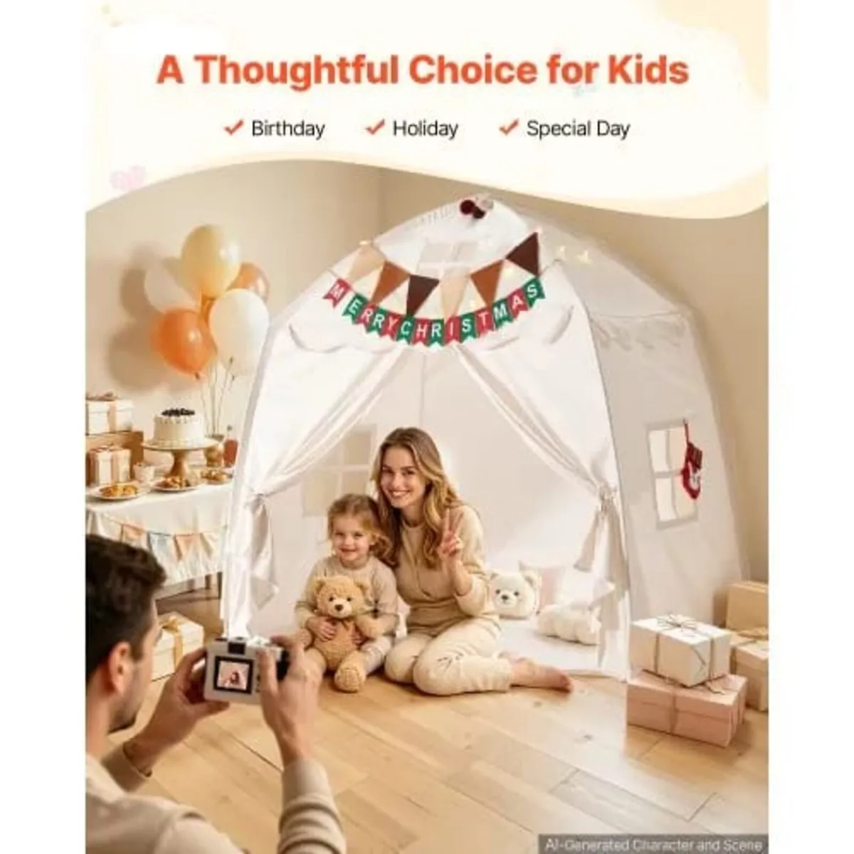 Kids Play Tent Fiberglass Frame Playhouse for Kids - Image 3
