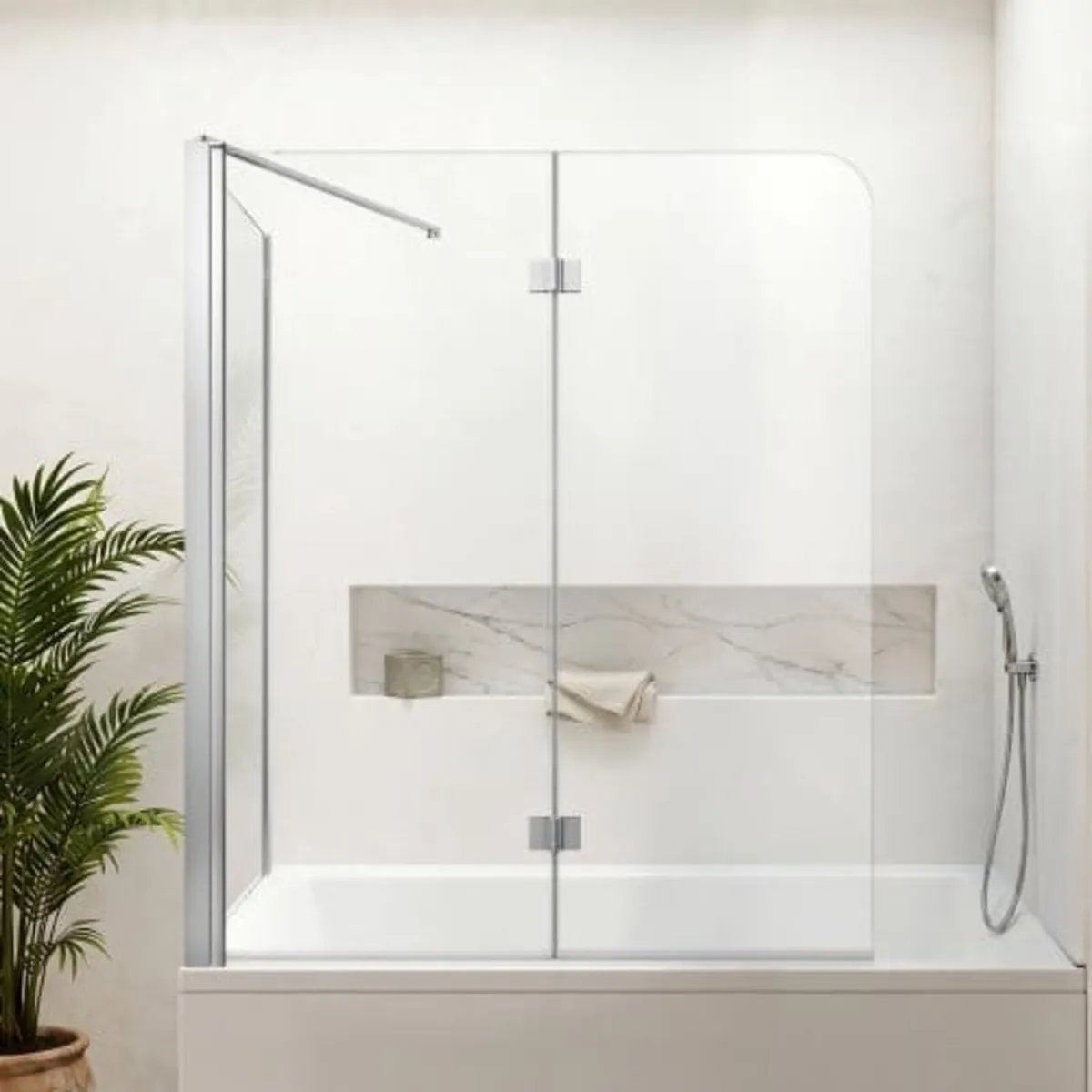 Bathtub Shower Door 27.5"/47"W x 55"H Semi-Framele - Image 1