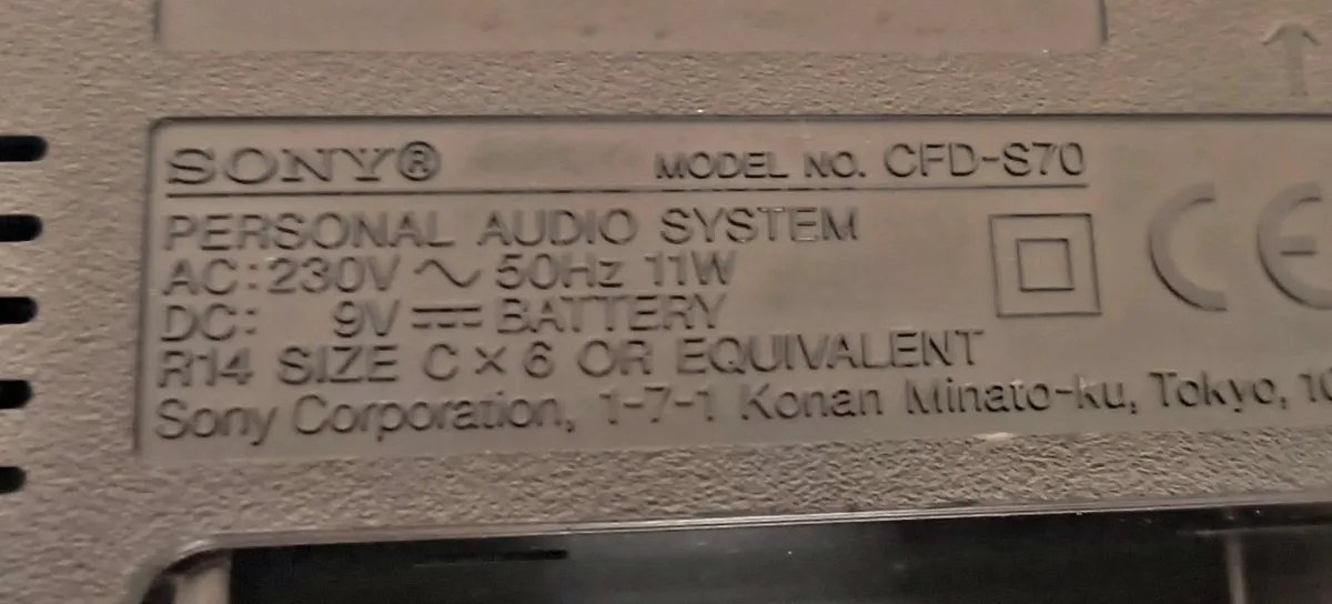 Sony CFD-S70 Boombox CD Player Radio Stereo Casset - Image 2
