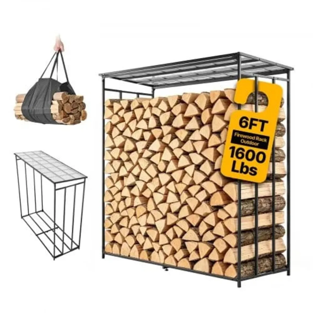 Firewood Rack 1855 mm 3/8 Cord Heavy Duty Outdoor - Image 1