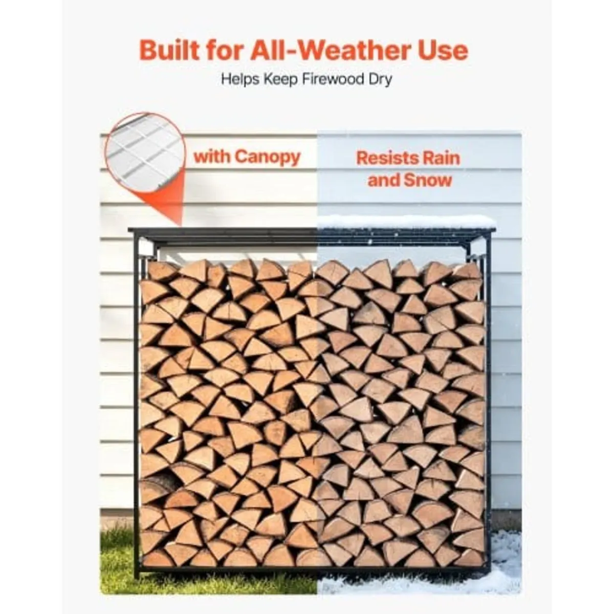 Firewood Rack 1855 mm 3/8 Cord Heavy Duty Outdoor - Image 4